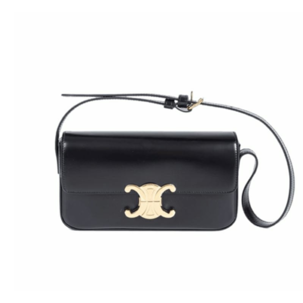 Celine Triomphe Shoulder Bag In Shiny Calfskin