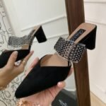 Embellished Strap Mules