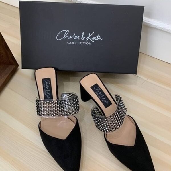 Embellished Strap Mules