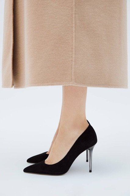 Suede Shoes with Metallic Heels