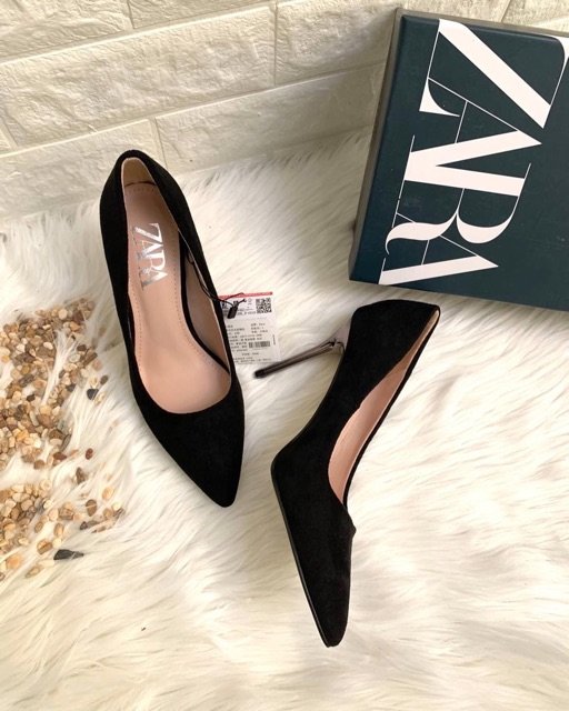 Suede Shoes with Metallic Heels