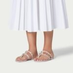 Valentino Rockstud Flat Calfskin Slide Sandal