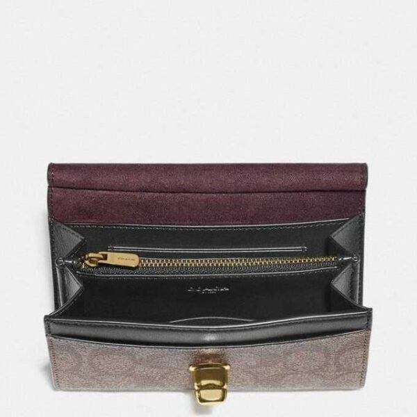 Coach Cassidy Turnlock Medium Wallet In Signature Canvas