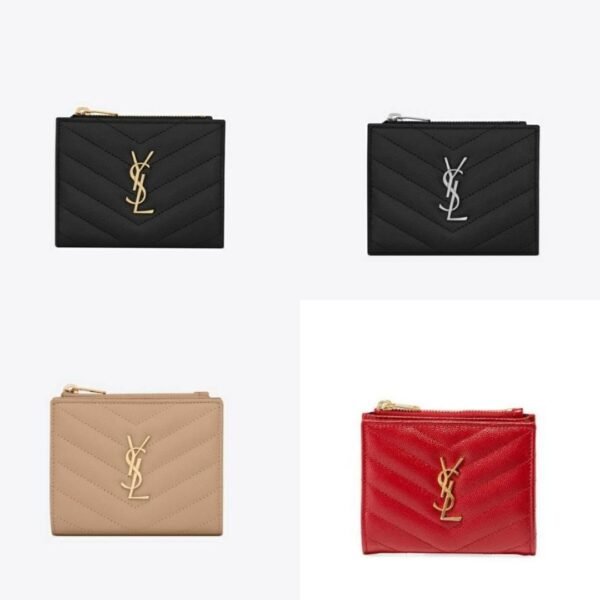 Yves Saint Laurent Monogram Zipped Card Case