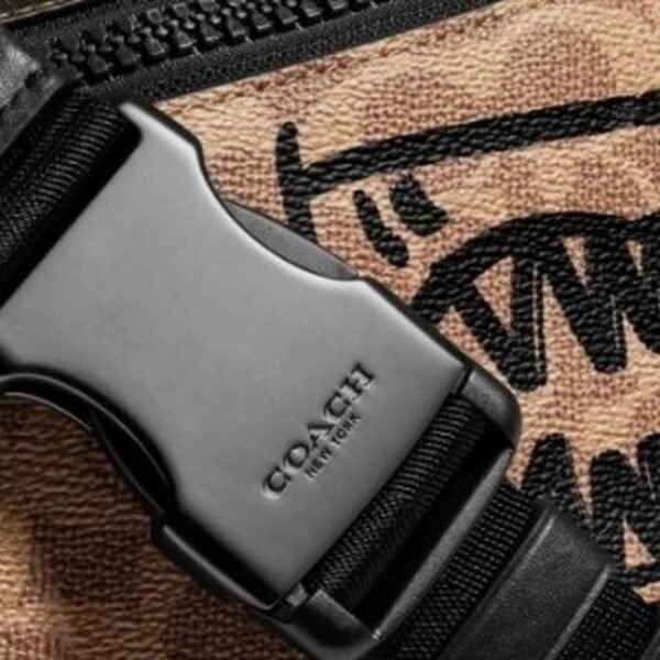 Coach Rivington Belt Bag In Signature Canvas With Rexy