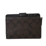 Coach Medium Corner Zip Wallet In Signature Canvas