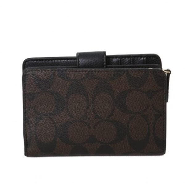 Coach Medium Corner Zip Wallet In Signature Canvas
