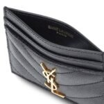 Yves Saint Laurent Monogram Card Case Embossed Leather