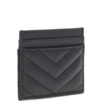 Yves Saint Laurent Monogram Card Case Embossed Leather