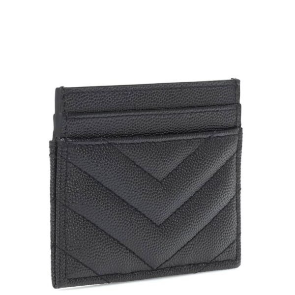 Yves Saint Laurent Monogram Card Case Embossed Leather