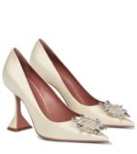 Amina Muaddi Begum Embellished Satin Pump