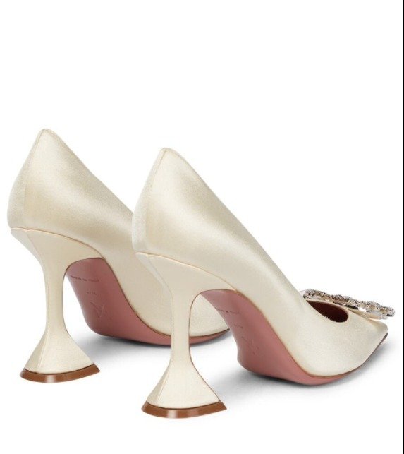 Amina Muaddi Begum Embellished Satin Pump
