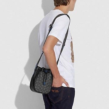Coach Drawstring Marble Bag In Signature Jacquard
