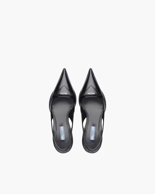 Prada Brushed leather slingback pump
