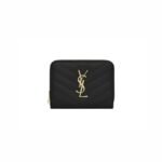 Yves Saint Laurent Monogram Compact Zip Around Wallet