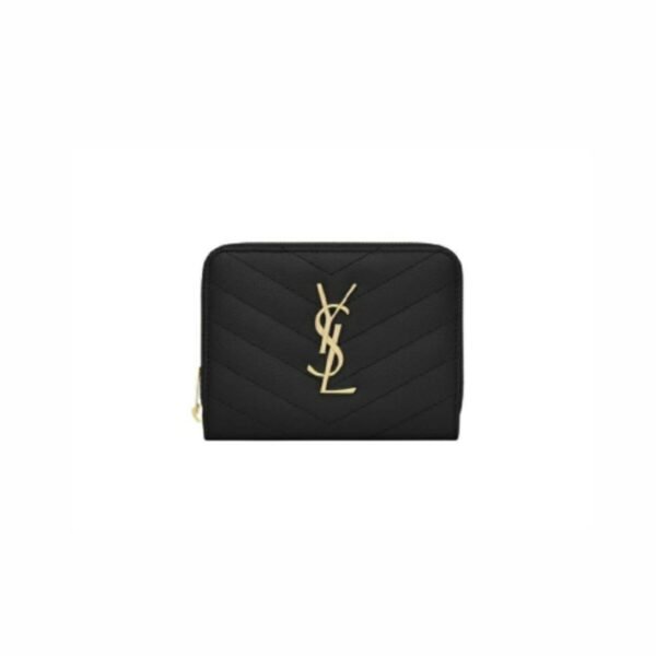 Yves Saint Laurent Monogram Compact Zip Around Wallet