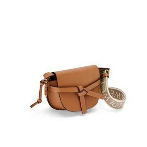 Loewe Gate Bag in Soft Calfskin and Jacquard
