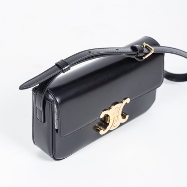 Celine Triomphe Shoulder Bag In Shiny Calfskin