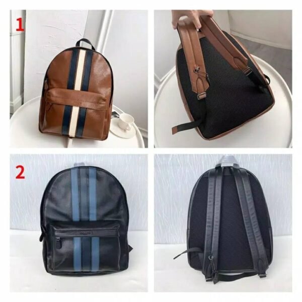 Coach Stripe Leather Backpack