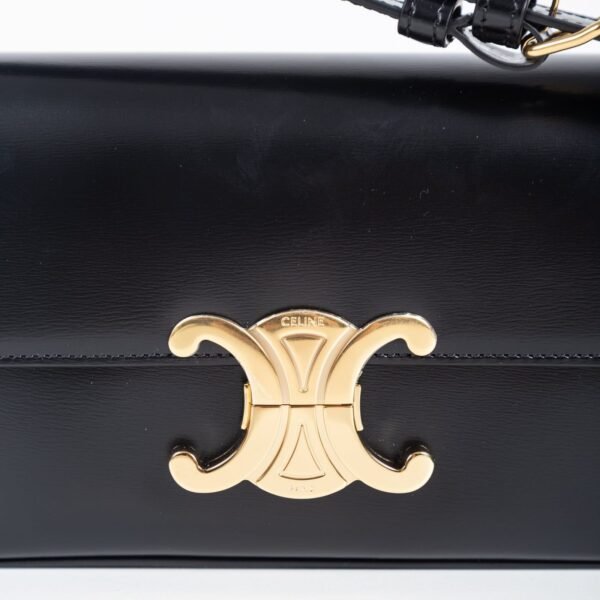 Celine Triomphe Shoulder Bag In Shiny Calfskin