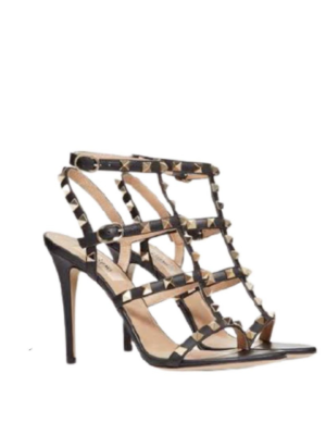 Valentino Rockstud Calfskin Ankle Strap Sandal