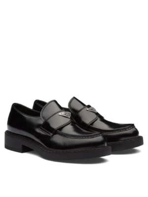 Prada Brushed leather loafers