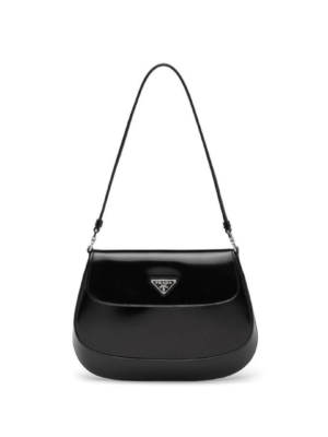 Cleo brushed leather shoulder bag with flap
