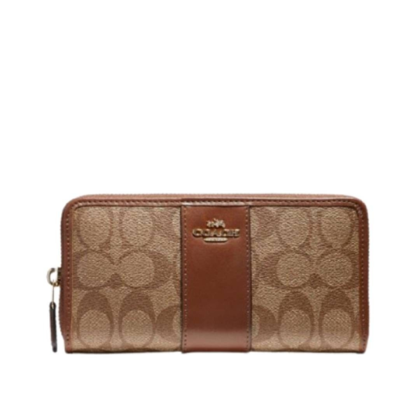Coach Accordion Zip Wallet In Signature Canvas
