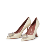 Amina Muaddi Begum Embellished Satin Pump