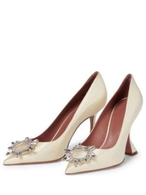 Amina Muaddi Begum Embellished Satin Pump