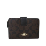 Coach Medium Corner Zip Wallet In Signature Canvas