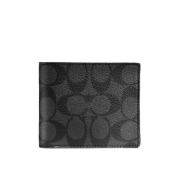 Coach Compact ID Wallet in Signature Coated Canvas