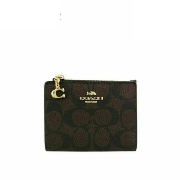 Coach Signature Snap Card Case Wallet