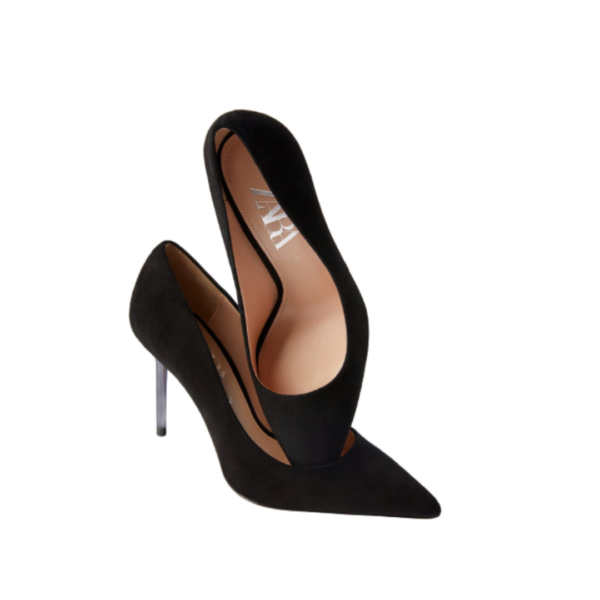 Suede Shoes with Metallic Heels