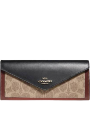 Coach Soft Long Wallet in Colorblock Signature