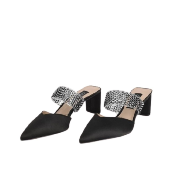Embellished Strap Mules