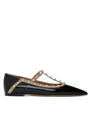 Valentino T-Strap Rockstud Ballerina Flats