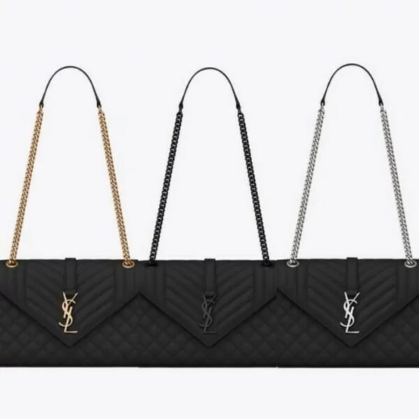 Yves Saint Laurent Envelope Medium Bag in Mix Matelasse Grain De Poudre Embossed Leather