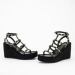 Valentino Garavani Rockstud Ankle Strap Wedge