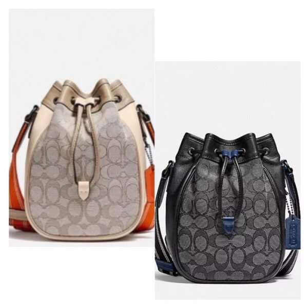Coach Drawstring Marble Bag In Signature Jacquard
