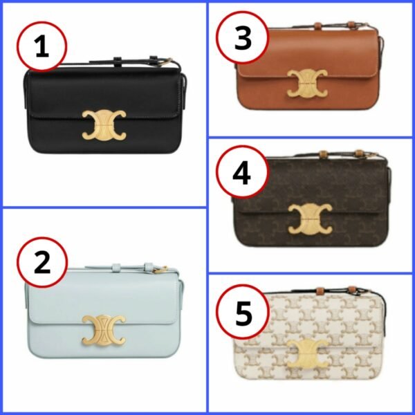 Celine Triomphe Shoulder Bag In Shiny Calfskin