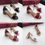 Salvatore Ferragamo Gavina Vara Bow Ankle Strap Patent Sandals