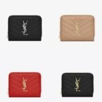 Yves Saint Laurent Monogram Compact Zip Around Wallet