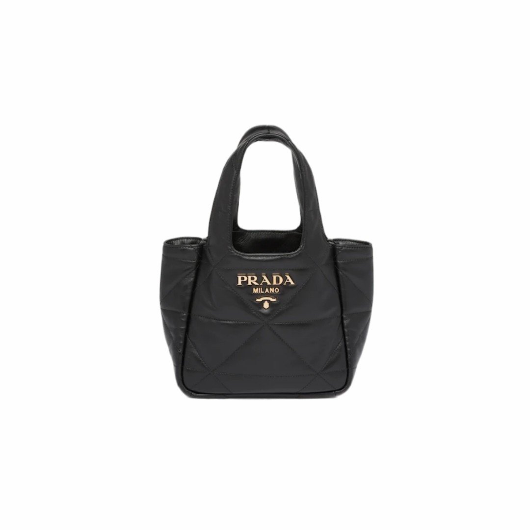 Prada Small Nappa Leather Tote Bag with Topstitching