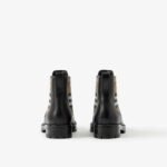 Burberry Vintage Check Detail Leather Chelsea Boots