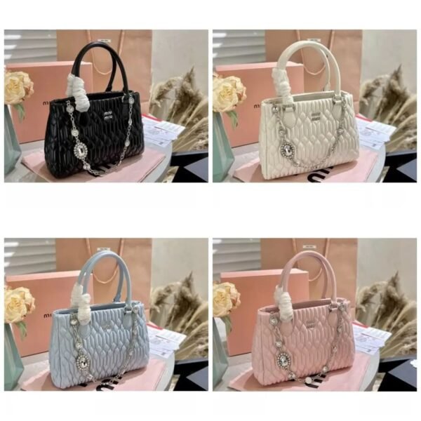 Miu Miu Crystal Nappa Leather and Crystal Handbag