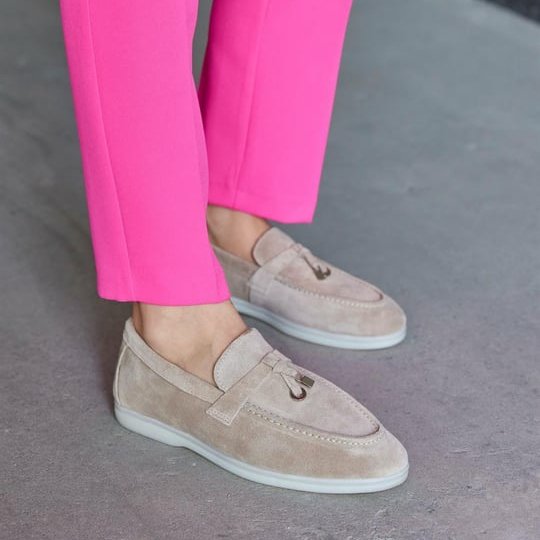 Loro Piana Summer Charms Walk Suede Loafers