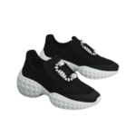 Roger Vivier Viv' Run Light Strass Buckle Sneakers in Fabrics
