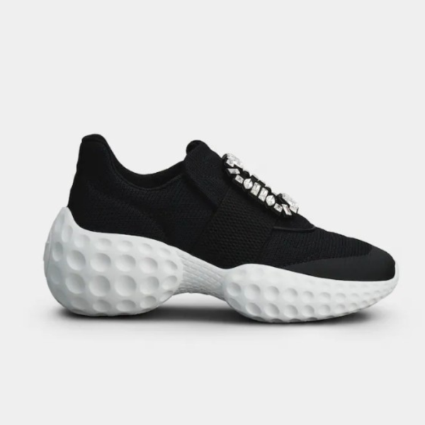 Roger Vivier Viv' Run Light Strass Buckle Sneakers in Fabrics