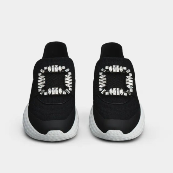 Roger Vivier Viv' Run Light Strass Buckle Sneakers in Fabrics